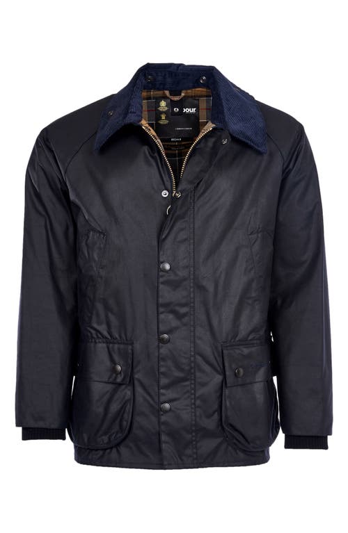 Shop Barbour Bedale Water Resistant Waxed Cotton Jacket In Navy