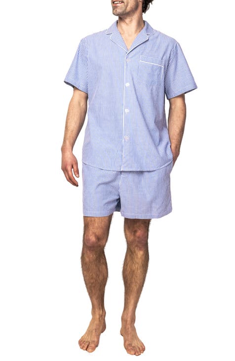 Stripe Cotton Seersucker Short Pajamas