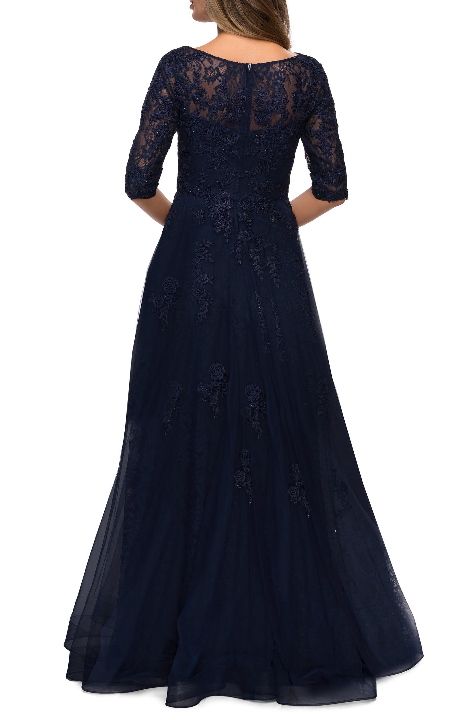 La Femme Floral Lace & Tulle Gown | Nordstrom
