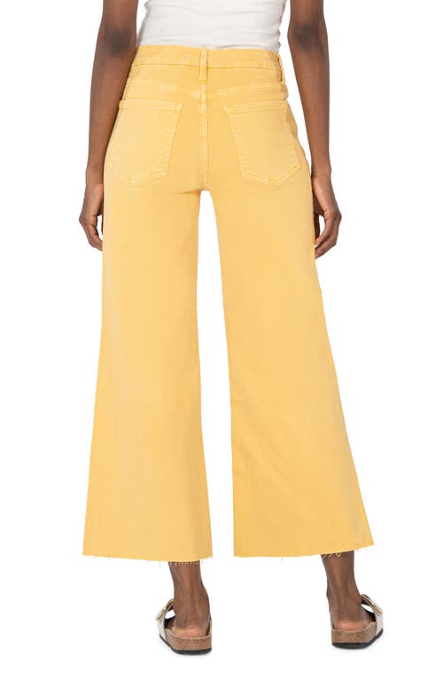 Shop Kut From The Kloth Meg Raw Hem High Waist Ankle Wide Leg Jeans In Sunflower