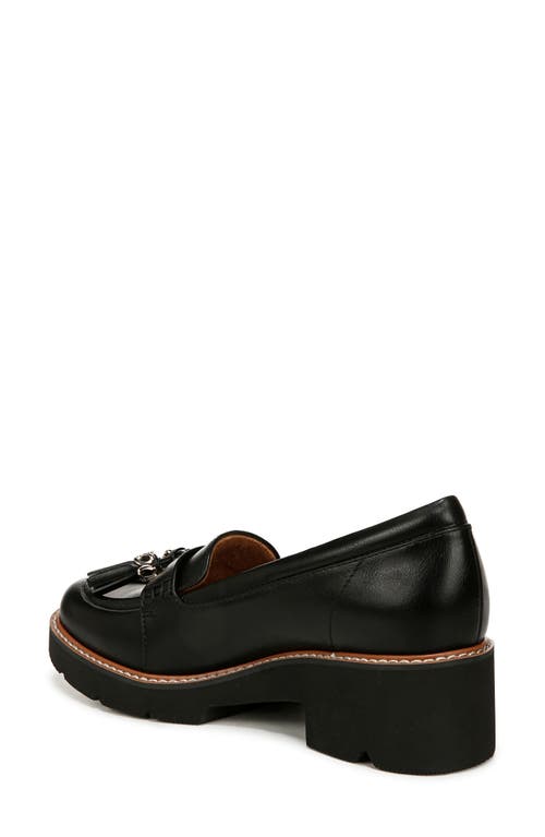 Naturalizer Committed Lug Sole Loafers In Black Faux Leather