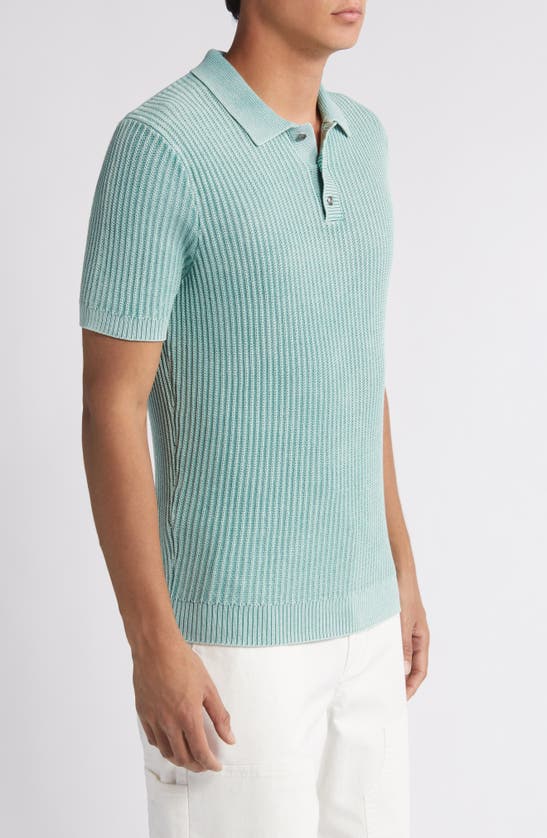 Shop Treasure & Bond Washed Polo Sweater In Green Seaglass