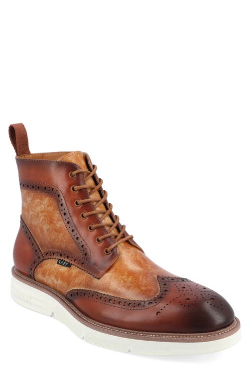 Leather Wingtip Boot in Walnut