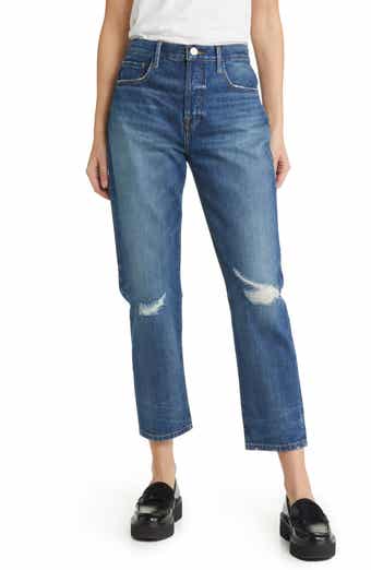 PAIGE Women's Maternity Colette Crop Flare Jeans, Folk Distressed  W/Freehand He, Blue, 30 at  Women's Clothing store
