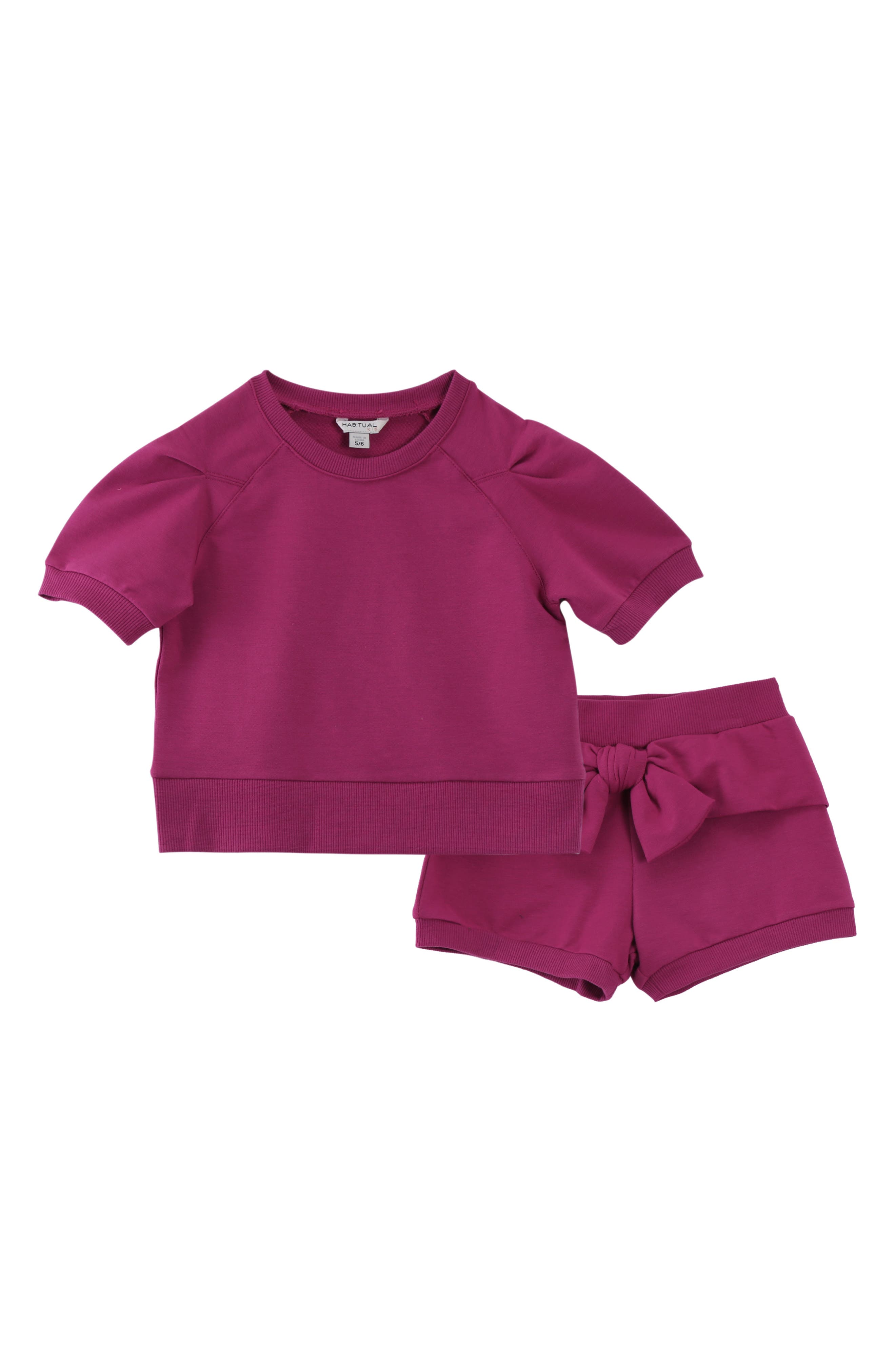 Toddler Graphic Flutter-sleeve Burgundy Short-sleeve Tee