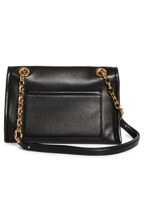 Shop Valentino Garavani Small Vlogo Chain Leather Shoulder Bag In Nero