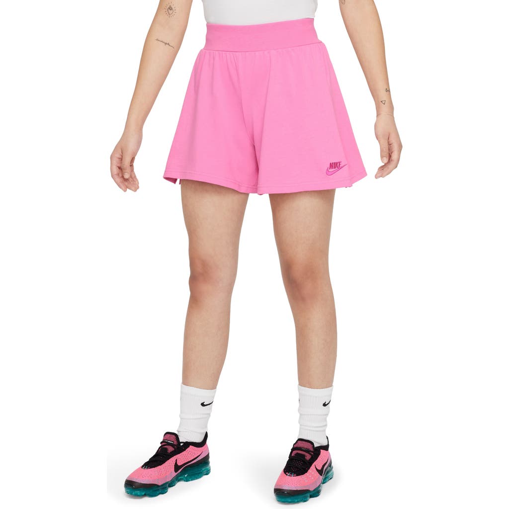 Nike Kids' Cotton Jersey Shorts In Playful Pink/active Fuchsia
