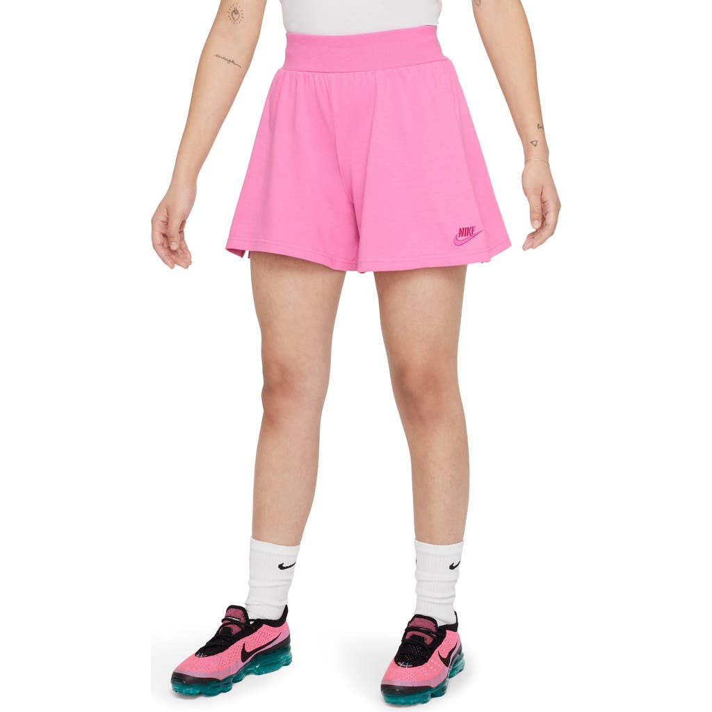 Nike Kids' Cotton Jersey Shorts In Playful Pink/active Fuchsia
