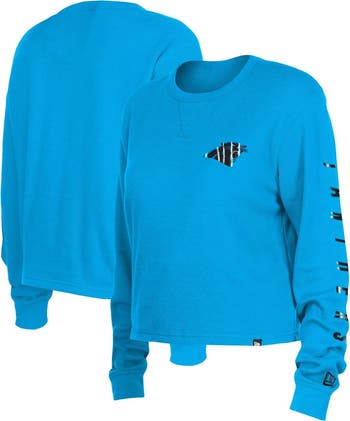 New Era Women s New Era Blue Carolina Panthers Thermal Crop Long