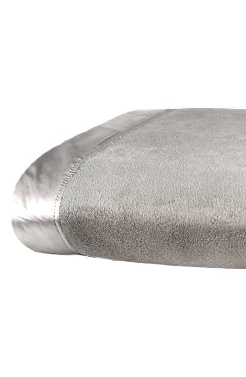 Melange Home Silk Charmeuse Border Throw Blanket In Gray