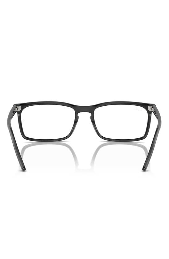 Ray Ban 59mm Rectangular Optical Glasses In Black Green