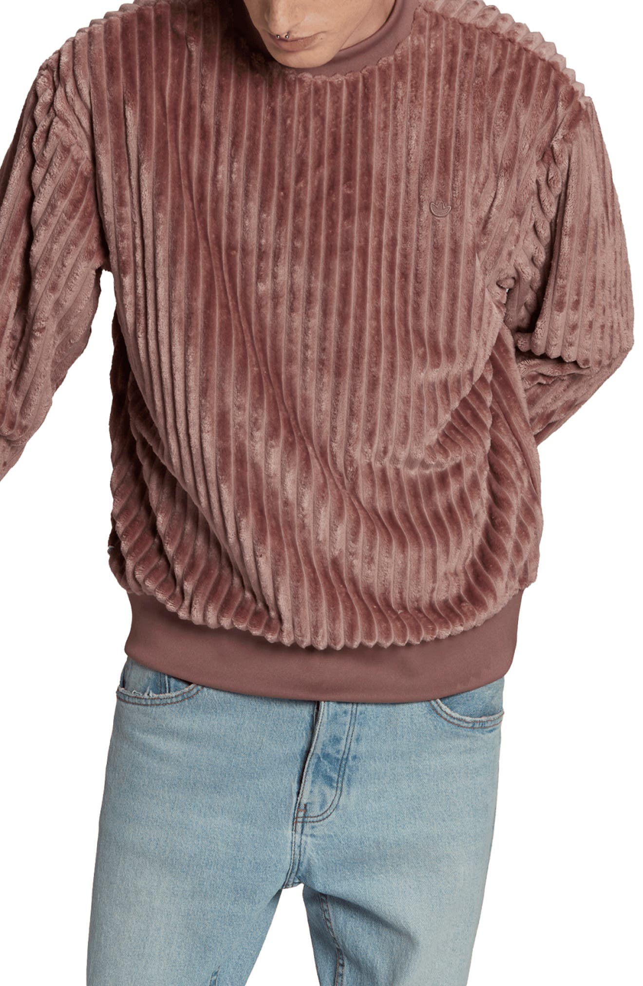 velvet crewneck sweatshirt