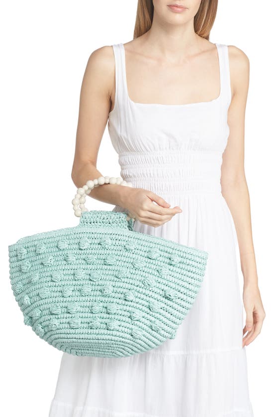 Shop Btb Los Angeles Opal Pompom Tote In Mint