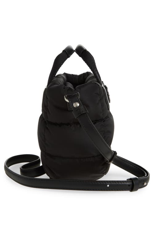 Shop Moncler Micro Caradoc Puffer Crossbody Tote In Black