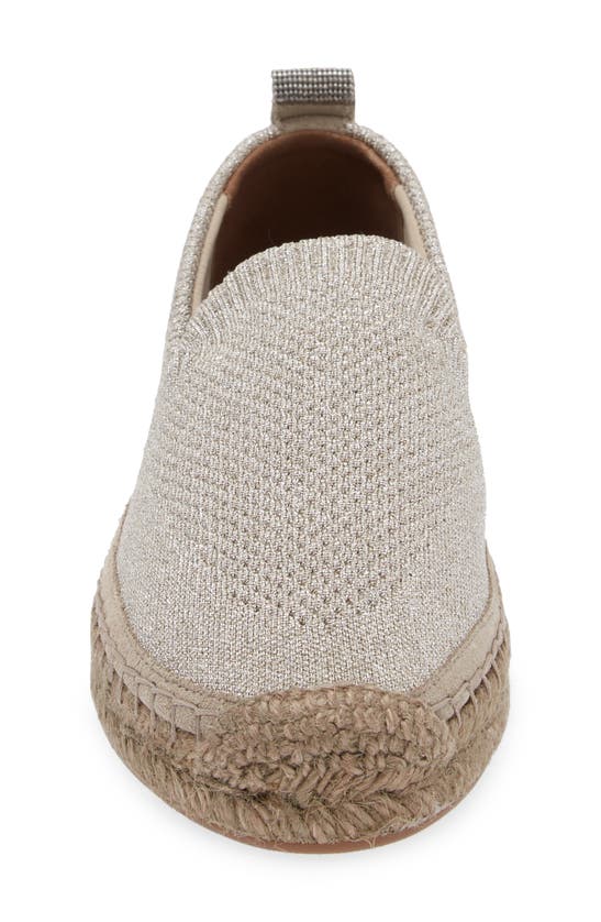 Shop Brunello Cucinelli Monili Pull Tab Knit Espadrille In Gold