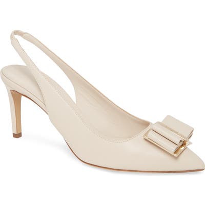 Salvatore Ferragamo Zahir Bow Slingback Pump - White