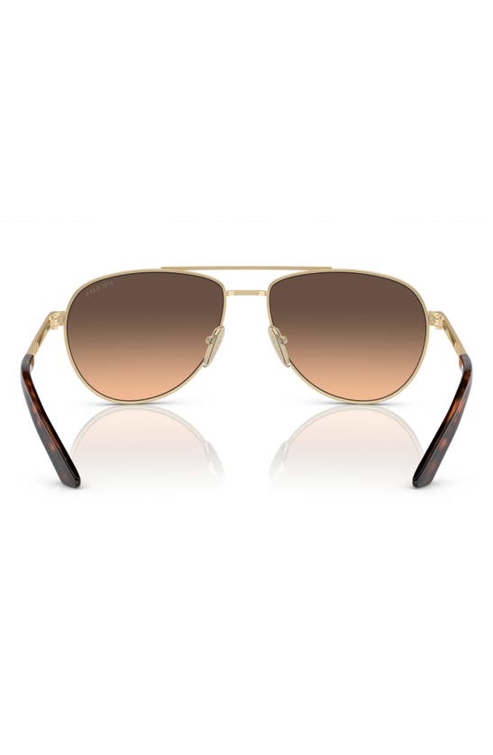 Prada 60mm Pilot Sunglasses In Matte Pale Gold