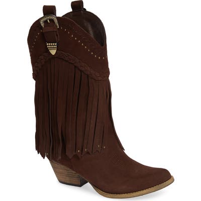 Very Volatile Anderson Fringe Western Boot, Brown