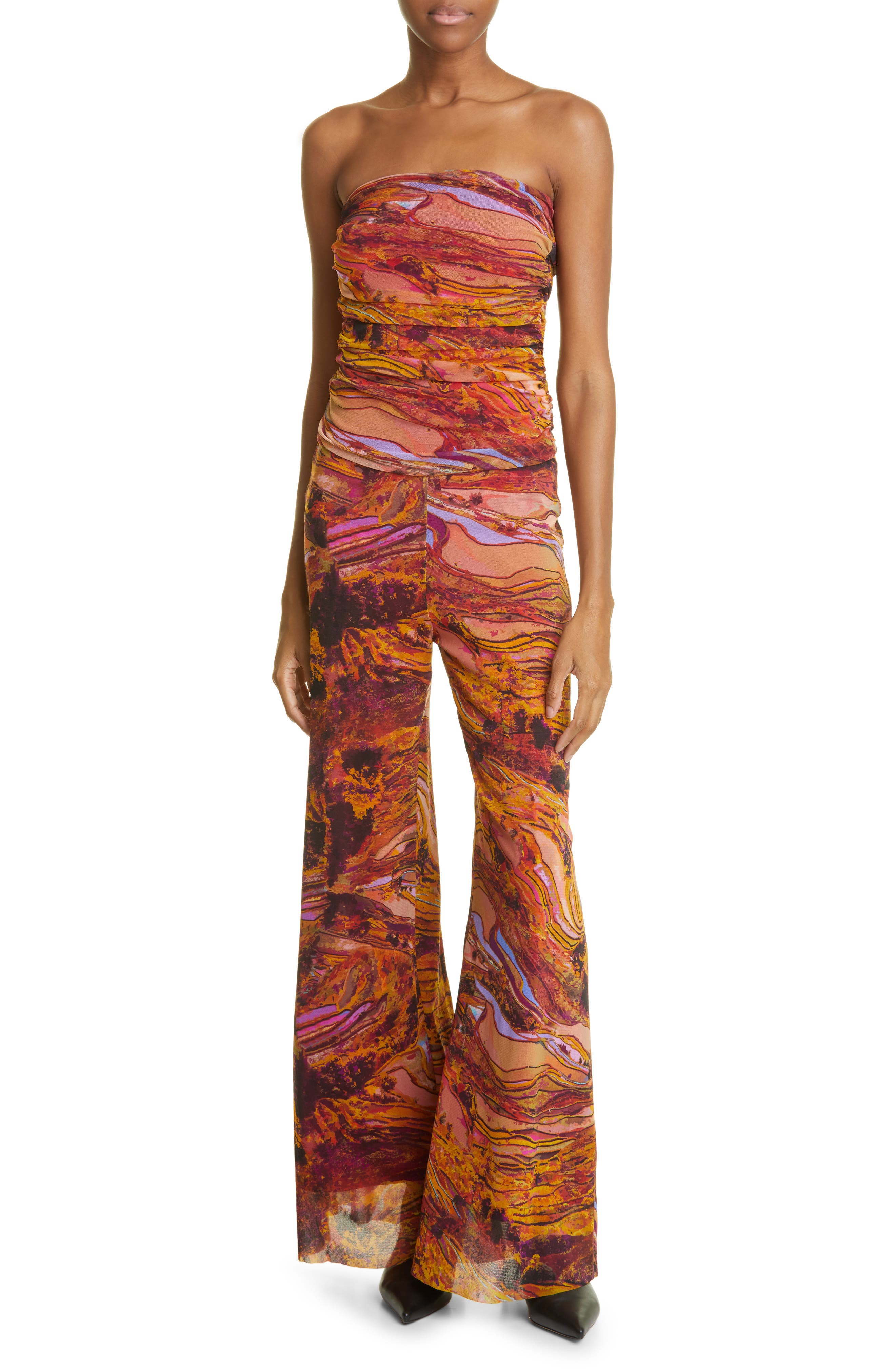 fuzzi strapless jumpsuit