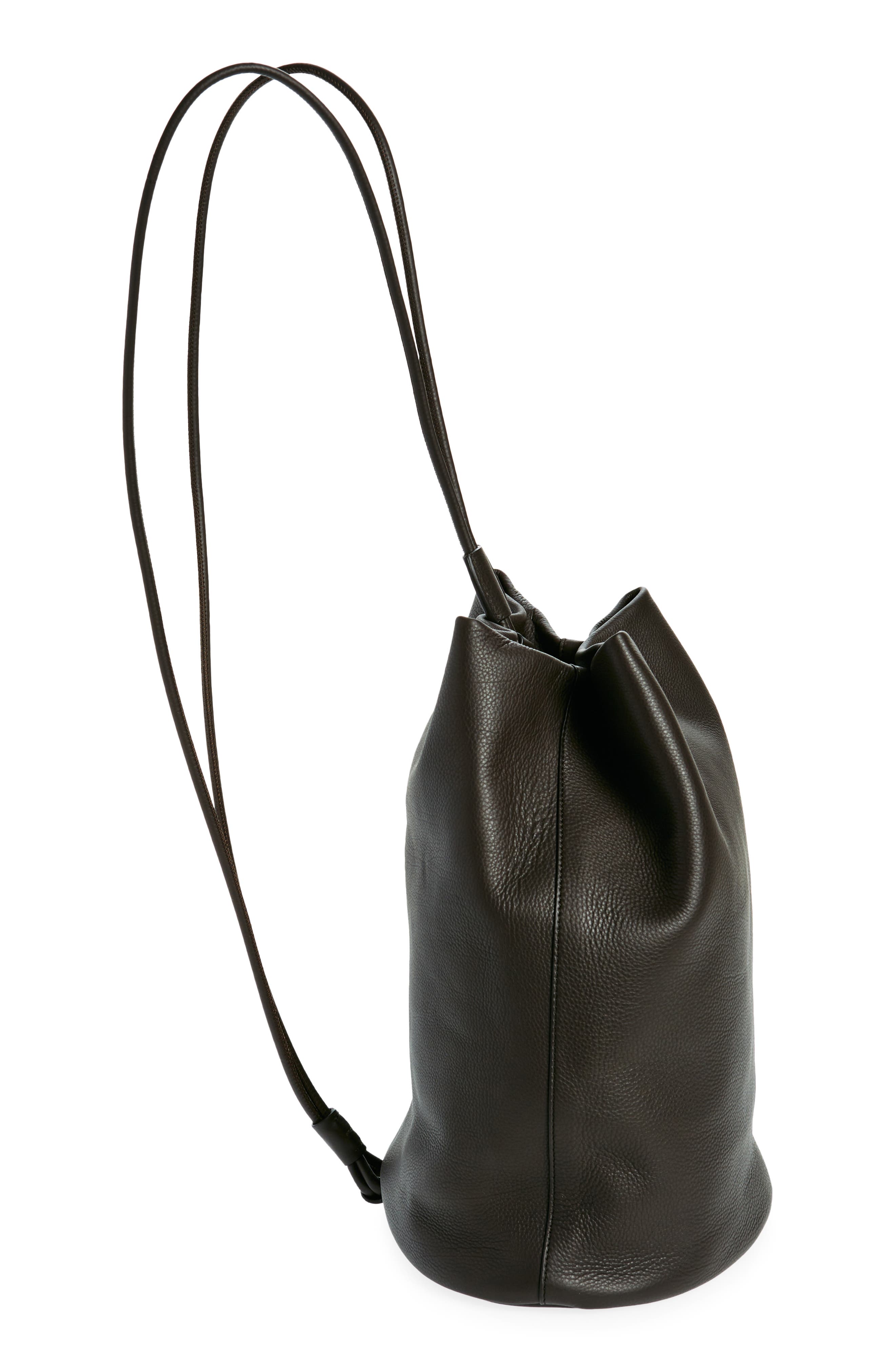 The Row Joe Leather Backpack in Espresso Ans Smart Closet