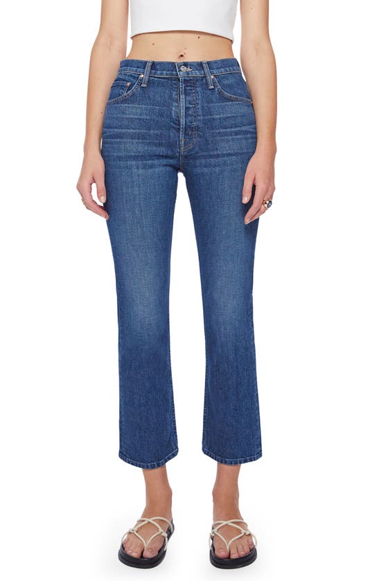 Mother The Tomcat High Waist Straight Leg Ankle Jeans In Cannonball