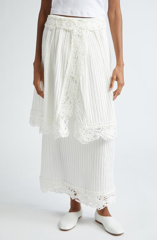 EENK Lace Trim Layered Skirt White Cotton Nylon Blend at Nordstrom,