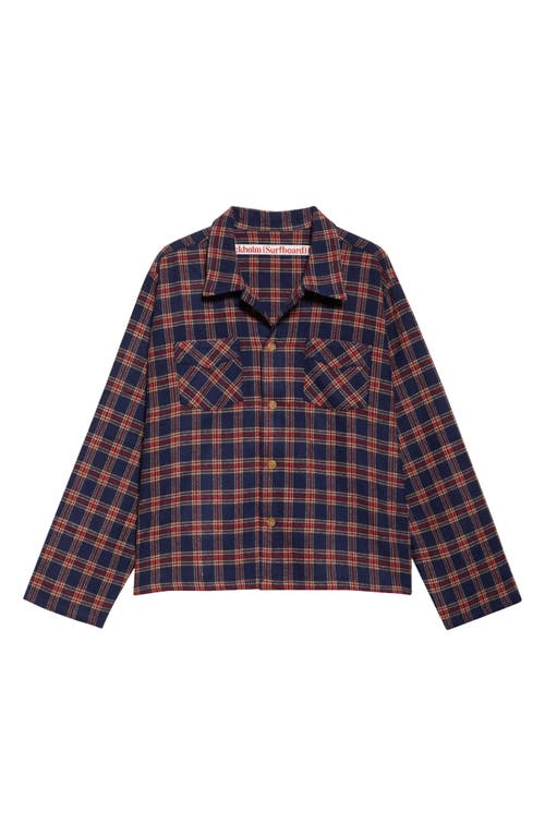 Stockholm Surfboard Club Club Plaid Button-up Shirt In Red Blue Check