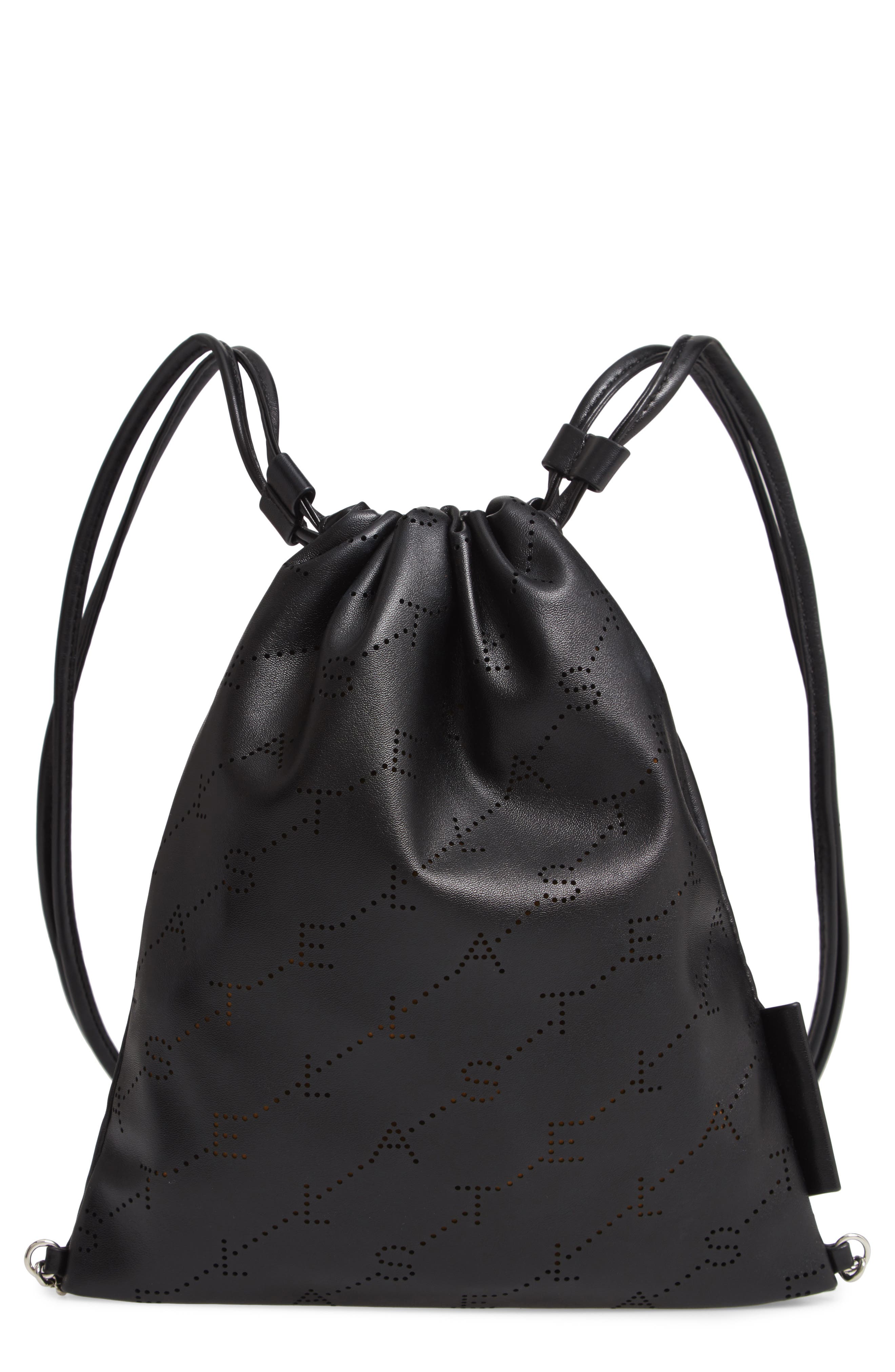 faux leather drawstring backpack