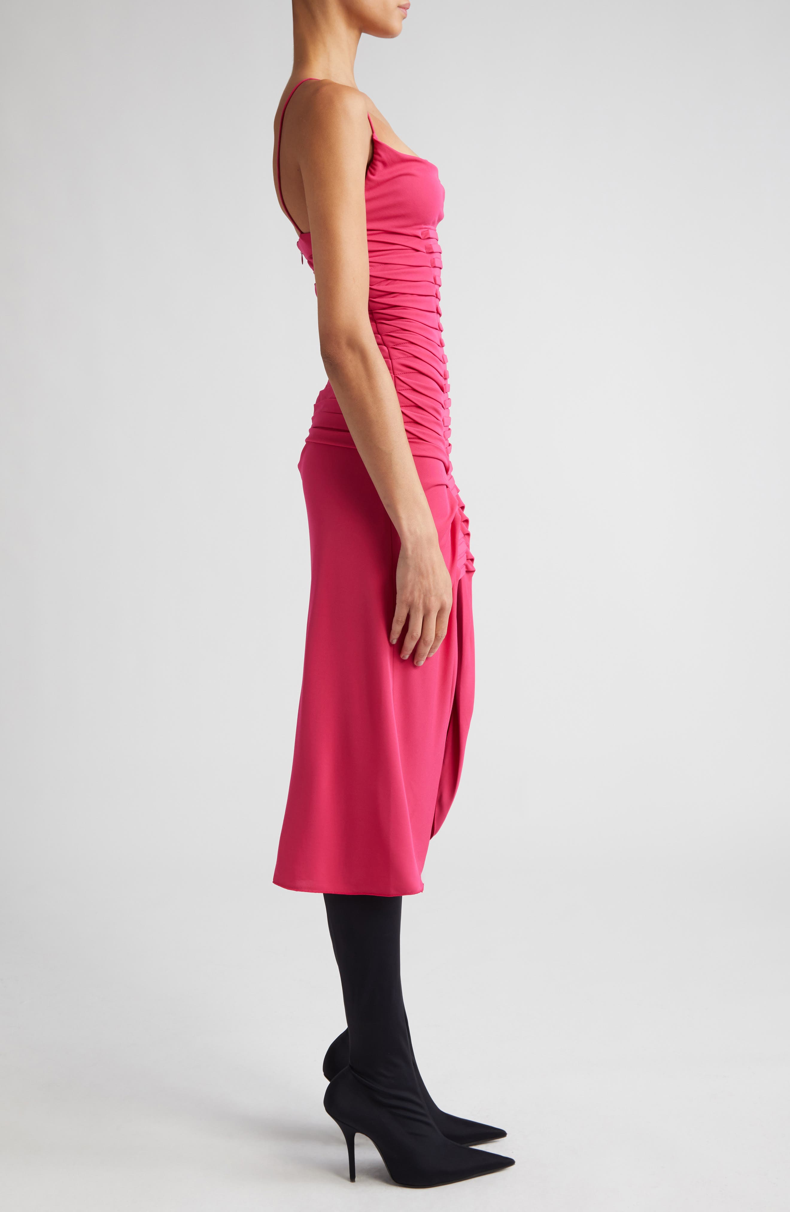 dion lee pink dress Dion Lee Cady Tessellate Long Sleeve Dress