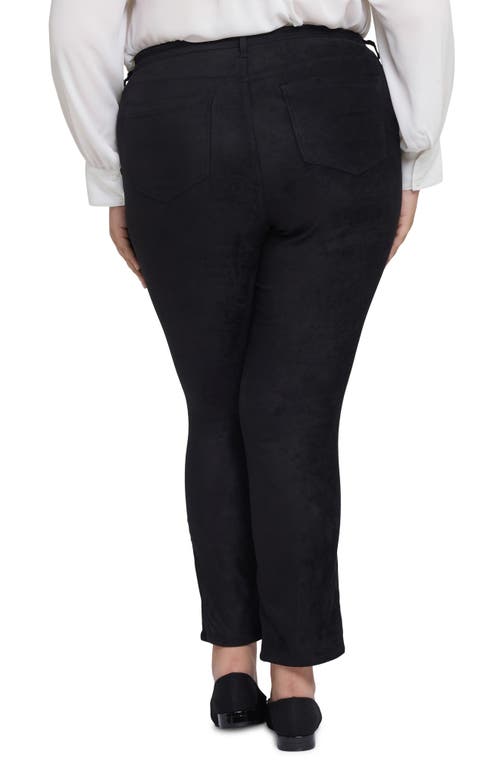 Nydj Sheri Slim Faux Suede Pants In Black