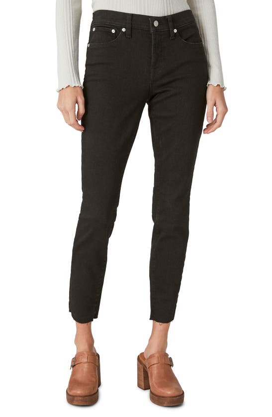 Shop Lucky Brand Ava Raw Hem Mid Rise Skinny Jeans In Clean Black