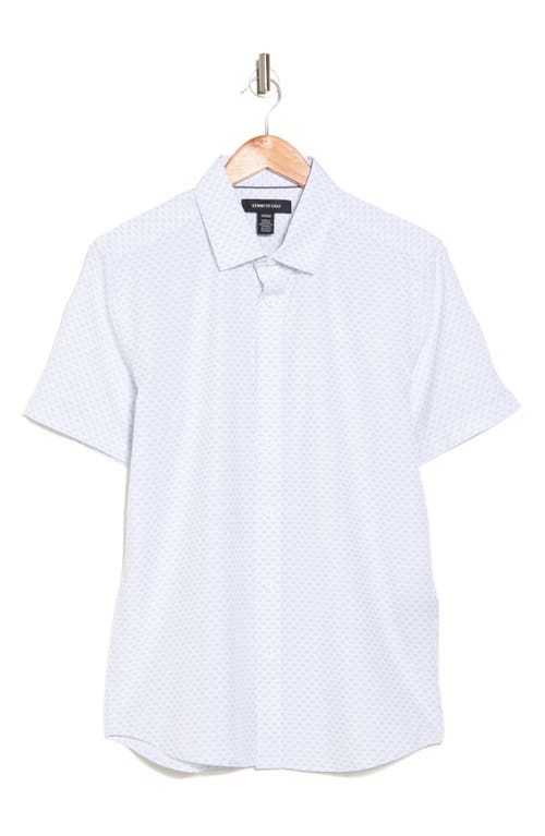 Shop Kenneth Cole Geo Print Short Sleeve Button-up Sport Shirt In White/mint