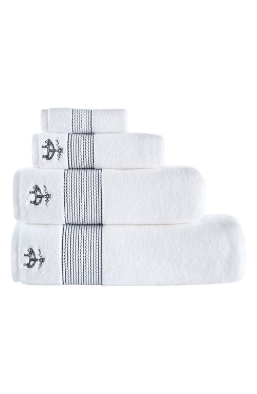 Shop Brooks Brothers 2-piece Robe Stripe Towel Set In Anthracite