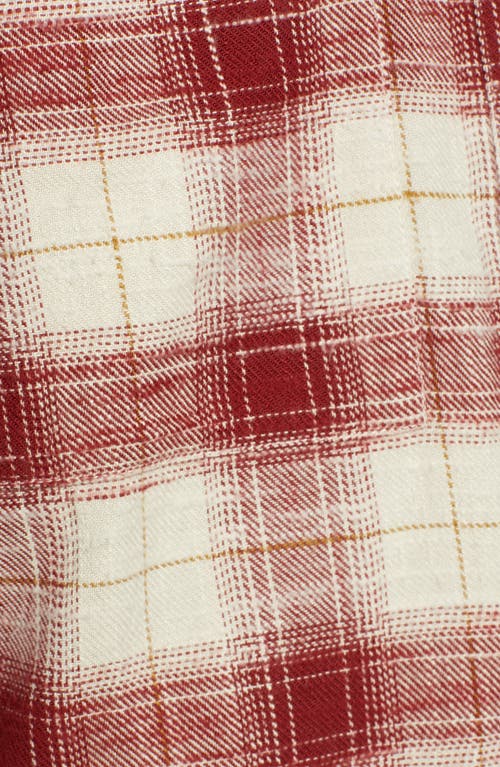 Shop Ag Smith Plaid Shirt Jacket In Natural/tannic Red