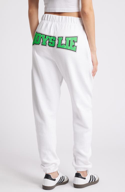 Boys Lie Don't Fumble Mac Slim Sweatpants In White In White
