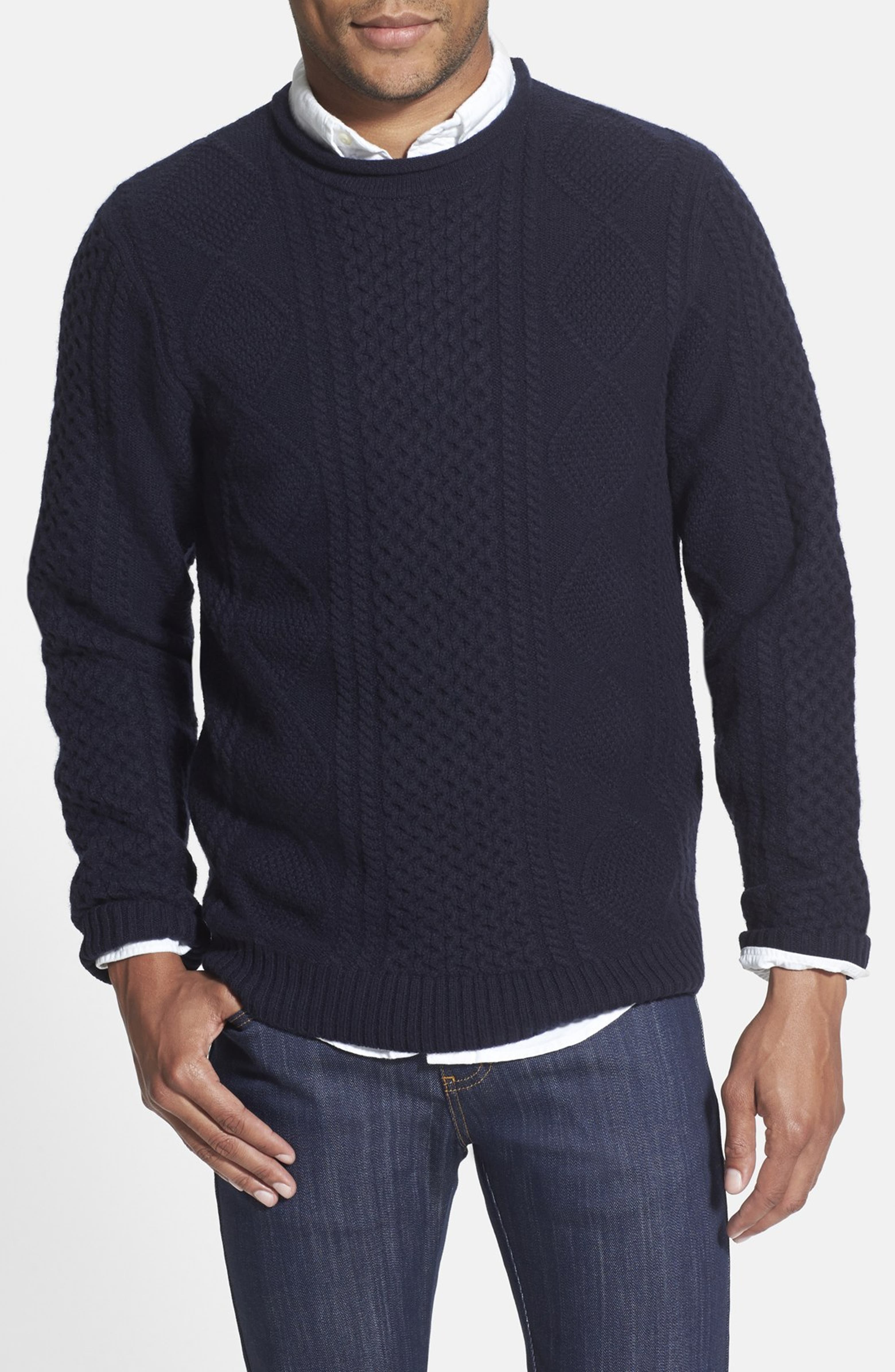 Wallin & Bros. Cable Knit Roll Neck Sweater | Nordstrom