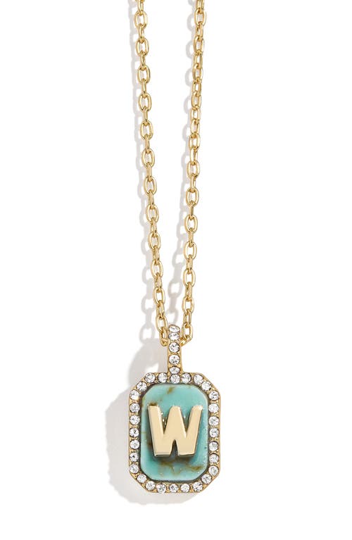 Shop Baublebar Initial Pendant Necklace In Turquoise-w