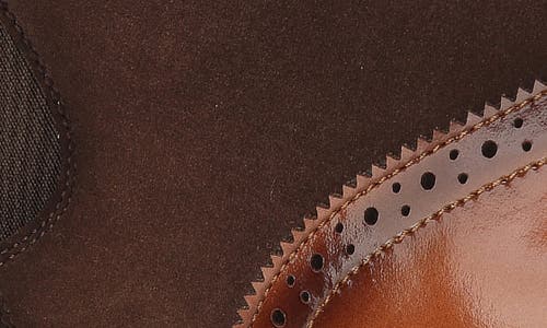 Gino Vitale Wingtip Brogue Two-tone Chelsea Boot In Brown