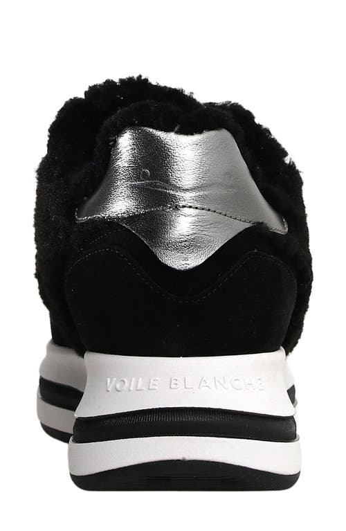 Shop Voile Blanche Melany Faux Fur Sneaker In Black Pewter