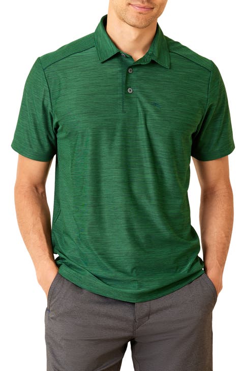 Slim Fit Fine-knit Polo Shirt - Dark green - Men