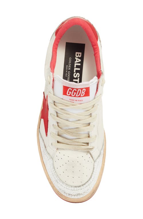 Golden Goose Logo Casual Sneakers In White/strawberry Red