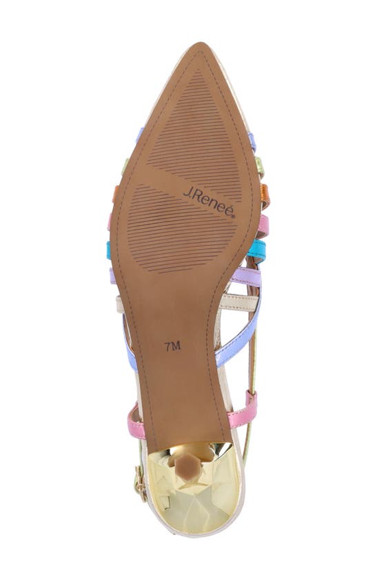 J. Reneé Lorel Slingback Kitten Heel Pointed Toe Pump In Metallic