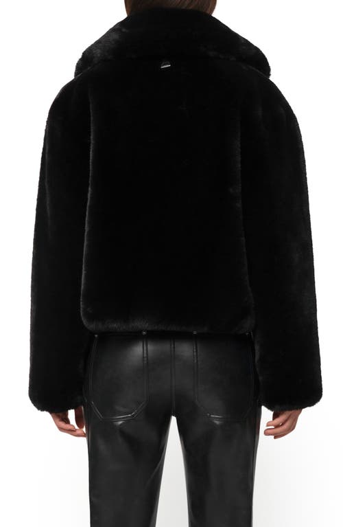 Shop Apparis Miller Crop Recycled Polyester Pluche™ Faux Fur Coat In Noir