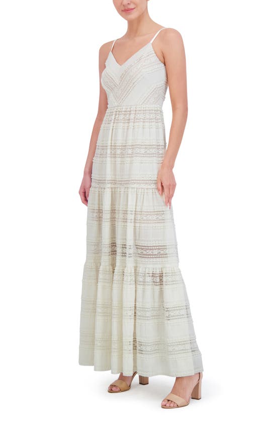 Eliza J Petite V-neck Sleeveless Lace Maxi Dress In Multi