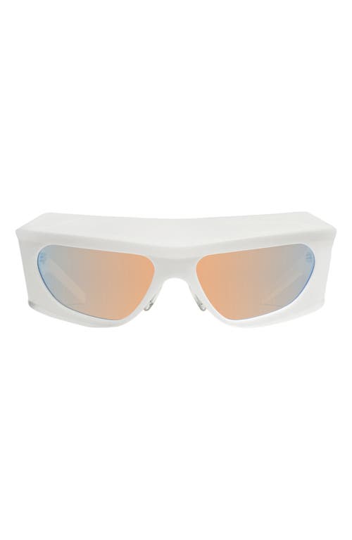 Bold 61mm Wraparound Sunglasses in White