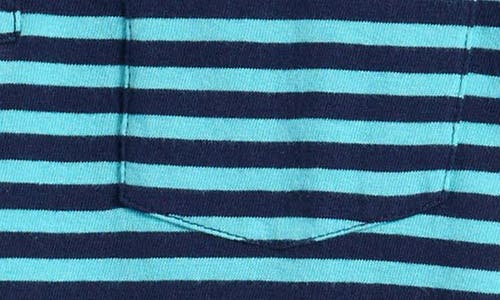 Shop Vineyard Vines Kids' Island Stripe Pocket Polo In Schoon Stp Naut Nvy