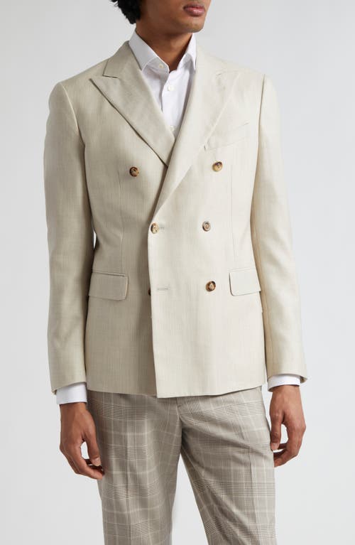 Boglioli Double Breasted Wool & Cashmere Blend Blazer In Light Beige/cream