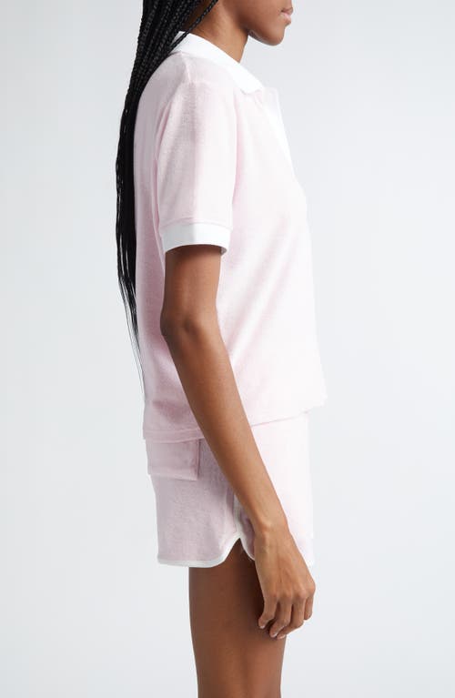 Shop Sporty And Rich Sporty & Rich Hotel Du Cap Cotton Terry Polo In Eden Pink