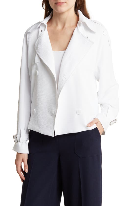 Shop Adrianna Papell Crop Trench Coat In White