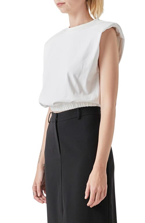 Grey Lab Open Back Crop T-shirt In White